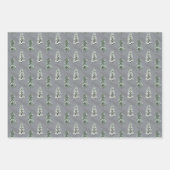 雪の長い影の冬の森の木 ラッピングペーパーシート (正面3)