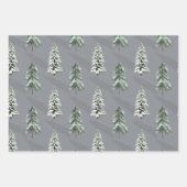 雪の長い影の冬の森の木 ラッピングペーパーシート (正面2)