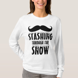 雪の長袖のワイシャツを通っておもしろいな隠匿 Tシャツ