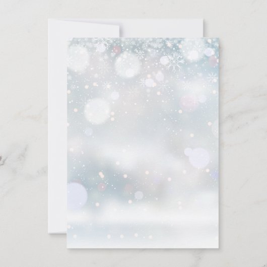 雪の降り出すベビーシャワーありがとう サンキューカード (裏面)