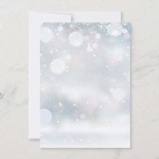 雪の降り出すベビーシャワーありがとう サンキューカード (裏面)