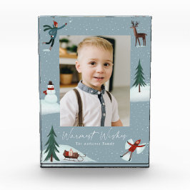 雪の降るお洒落クリスマス フォトブロック