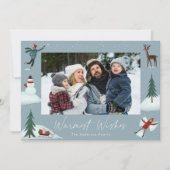 雪の降るお洒落冬のシーン写真 シーズンカード (正面)