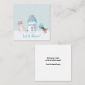 雪の降るキュートな犬たち ノートカード (正面/裏面)