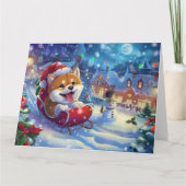 雪の降るクリスマスに秋田 カード (正面)