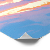 雪の降るクリスマスの教会の風景 ポスター (角)