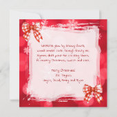 雪の降るクリスマスの日に優しいハイランド牛 シーズンカード (裏面)