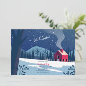 雪の降るクリスマスパーティー 招待状 (スタンド正面)