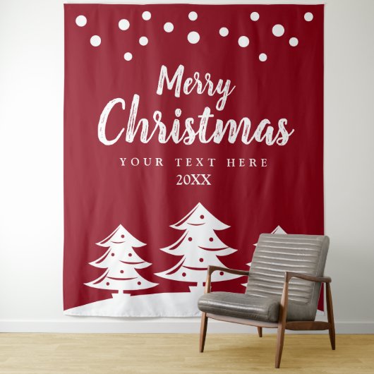 雪の降るクリスマスホリデーパーティーの写真用背景 タペストリー (インサイチュ)