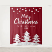 雪の降るクリスマスホリデーパーティーの写真用背景 タペストリー (正面)