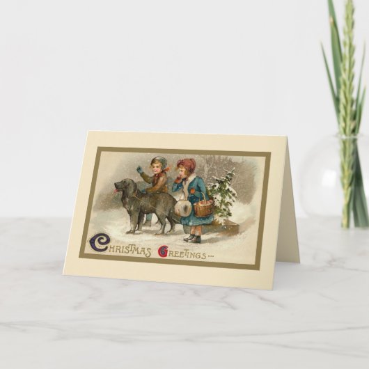 雪の降るクリスマス シーズンカード (正面)