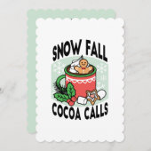 雪の降るココアコーラの呼びかけ - 冬の飲み物 招待状 (正面/裏面)