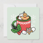 雪の降るココアコーラの呼びかけ - 冬の飲み物 招待状 (正面)