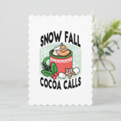 雪の降るココアコールで温まる - 冬のドリンク 招待状 (スタンド正面)