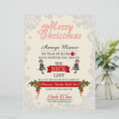 . .雪の降るサンタのニースリスト シーズンカード (スタンド正面)