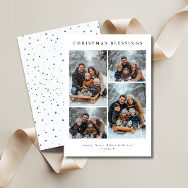 雪の降るタイポグラフィクリスマス恵み写真 シーズンカード