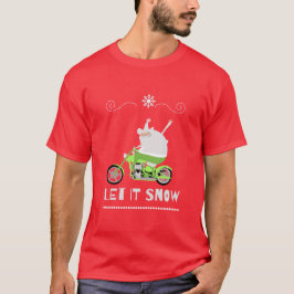 雪の降るバイク Tシャツ