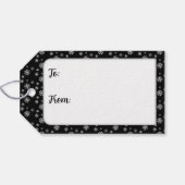 雪の降るブラックギフトタグ ギフトタグ (裏面横)