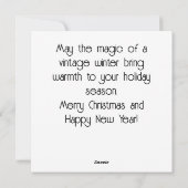 雪の降るロンドンのクリスマス シーン シーズンカード (裏面)