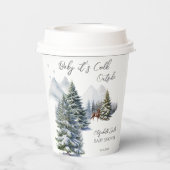 雪の降る不思議の国の外は寒い男女兼用 紙コップ (裏面)
