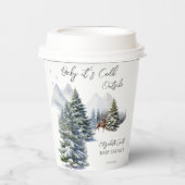 雪の降る不思議の国の外は寒い男女兼用 紙コップ (正面)