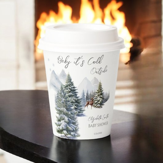 雪の降る不思議の国の外は寒い男女兼用 紙コップ