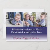 雪の降る写真のホリデーカード シーズンカード (裏面)