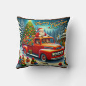 雪の降る冬の不思議の国で、サンタは贈り物をする クッション (裏面)