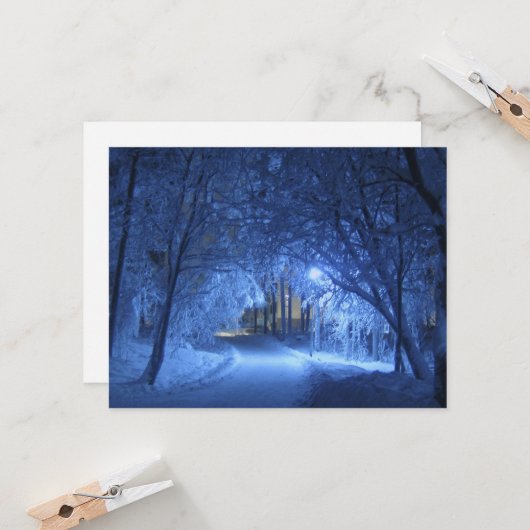 雪の降る冬の夜 カード (正面/裏面インサイチュ)