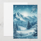 雪の降る冬の山 シーズンカード (正面/裏面)