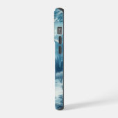 雪の降る冬の山 iPhoneケース (左側面)
