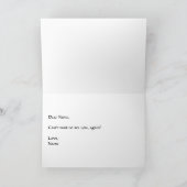 雪の降る冬の明るい折りたたみ式グリーティングカード サンキューカード (内部)