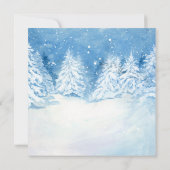雪の降る冬の木水結婚彩|正方形 招待状 (裏面)