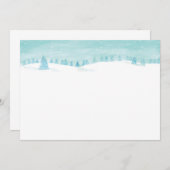 雪の降る冬の森の風景 - スプルースの木々 招待状 (正面/裏面)