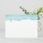 雪の降る冬の森の風景 - 松の木が生い茂る 招待状 (スタンド正面)