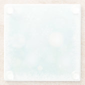 雪の降る冬の窓 自分だけのオリジナルガラスコースター ガラスコースター (裏面)