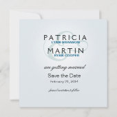 雪の降る冬 保存日付 淡い青色 セーブザデート (裏面)