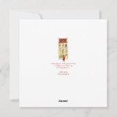 雪の降る可愛らしいクリスマスのロンドン市 シーズンカード (裏面)