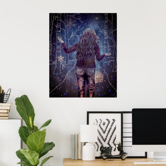 雪の降る夜 ポスター (ホームオフィス)