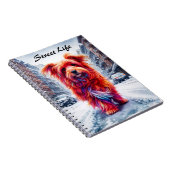 雪の降る寒い夜の都市で行き場のない犬 ノートブック (右側)