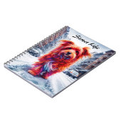 雪の降る寒い夜の都市で行き場のない犬 ノートブック (左側)