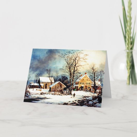 雪の降る寒い朝 シーズンカード (正面)