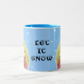 雪の降る少女のマグカップ ツートーンマグカップ (中央)