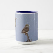 雪の降る日に短い耳のフクロウ マグカップ (中央)