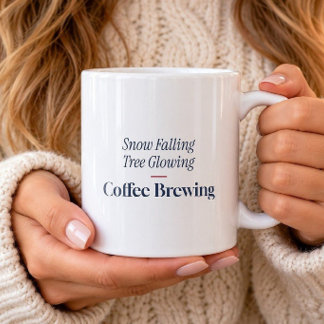雪の降る木が輝くコーヒーを淹れるマグカップ コーヒーマグカップ