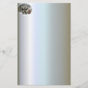 雪の降る森のそりに乗る 便箋