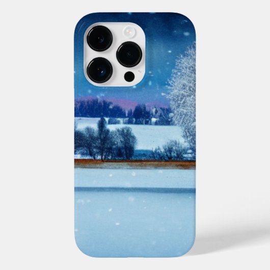 雪の降る穏やかな冬の風景 Case-Mate iPhoneケース (裏面)