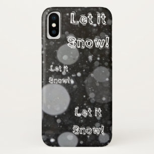 雪の降る背景に雪を降らせる iPhone X ケース