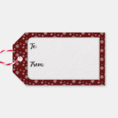 雪の降る赤いギフトタグ ギフトタグ (裏面横)