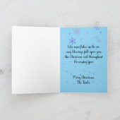 「雪の降る雪だるま」クリスマス・グリーティング カード (内部)